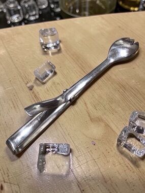 Vintage Nevco Ice Bucket Tongs Stainless Steel Japan 1960s MCM Barware Rare!